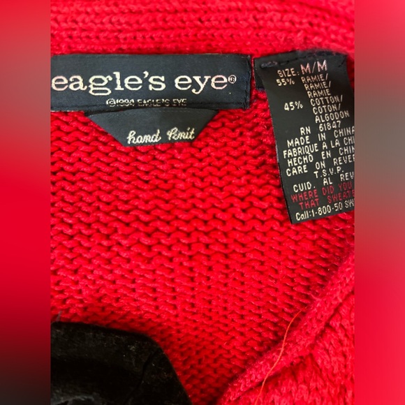Vintage 1999 eagles eye cardigan hand knitted sweater size M - Picture 2 of 6